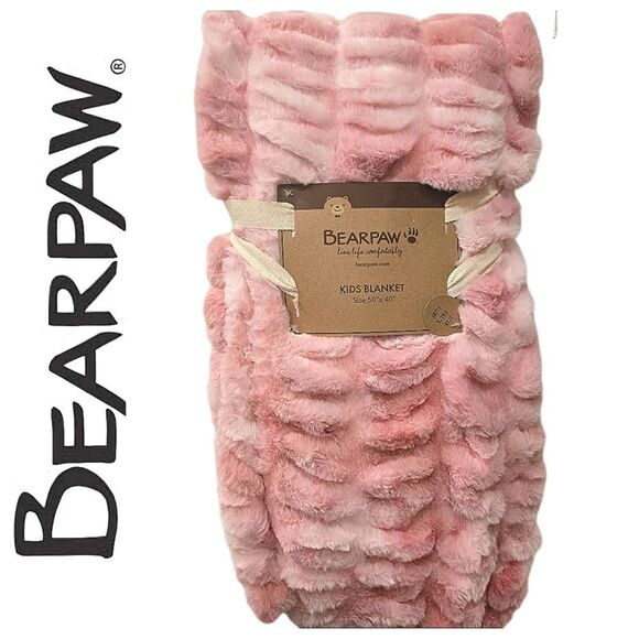 BearPaw Other - BearPaw Lux Faux Fur Plush Throw Blanket- Pink